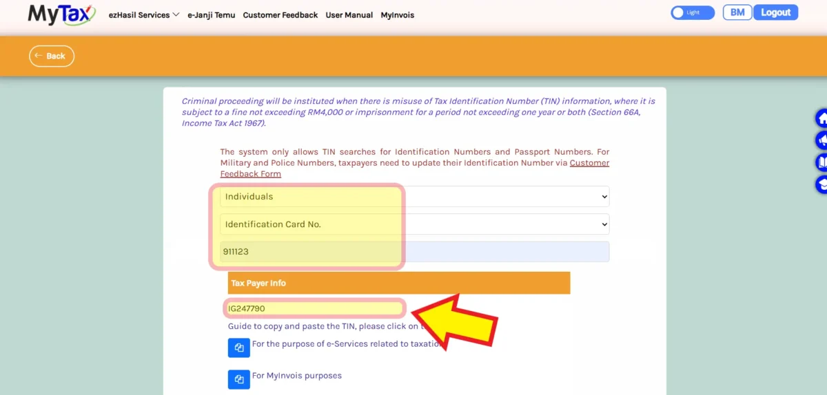 How to Search for Your Tax Identification Number (TIN) Through MyTax